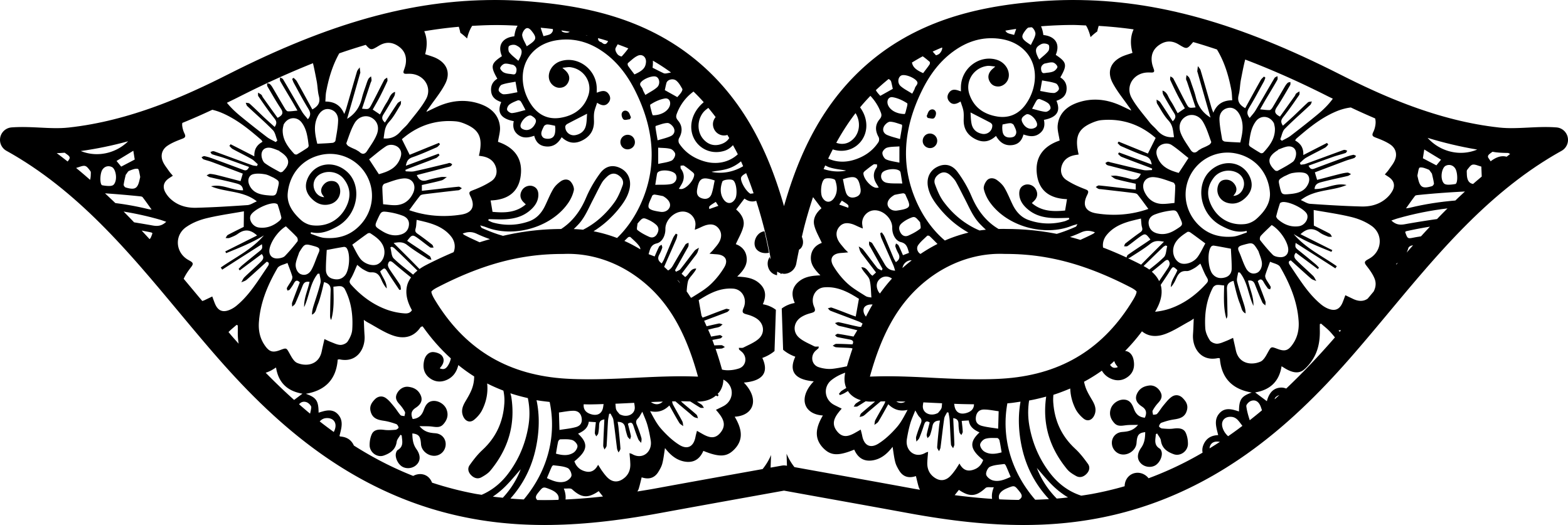 Carnival Eyes Mask With Flowers Stencil Svg Vector Free Vectors